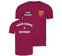 lepni.me T-Shirt Personnalisé Football Portugal pour Homme | Nom et Numéro | Drapeau Portugais, Insigne | Championnat d'europe de Football 2024 (L Bourgogne Multicolore)