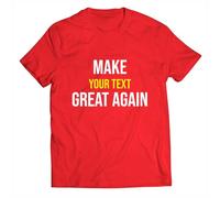 lepni.me T-Shirt Personnalisé Make Great Again avec Votre Texte ou Nom Personnalisé | Créez Votre Propre Chemise Recto-Verso avec Slogan Personnalisable (M Rouge Multicolore)