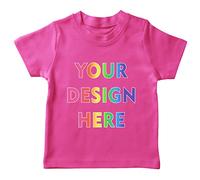 lepni.me T-Shirt pour Enfants Personnalisez Les Deux Faces Avant et Arrière en Imprimant Un Texte Personnalisé ou en Créant Votre Propre Image (1-2 Ans Rose Multicolore)