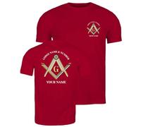 lepni.me T-Shirt pour Homme Cadeaux Maçonniques Personnalisés pour Hommes Logo Fraternel et Maçonnique Équerre et Compas de la Franc-maçonnerie Symbole (M Bourgogne Multicolore)