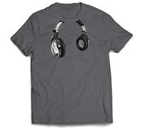 lepni.me T-Shirt pour Hommes Cadeau DJ pour Les mélomanes Musique rétro, électronique, Casque d'écoute imprimé (M Graphite Multicolore)