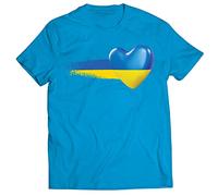 lepni.me T-Shirt pour Hommes Chemise avec Drapeau Ukrainien Symbole du Cœur Ukrainien Vêtements Ukrainiens (XXL Bleu Multicolore)