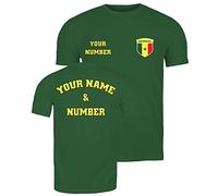 lepni.me T-Shirt pour Hommes de Football du Sénégal avec Votre Nom et Numéro | Drapeau Sénégalaise Insigne Personnalisé Coupe du Monde 2022 (L Bouteille Vert Multicolore)