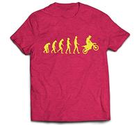 lepni.me T-Shirt pour Hommes Evolution du Motocross équipement de Moto Tout-Terrain Vêtements de Course (XXL Rouge Chiné Jaune)