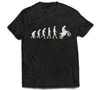 lepni.me T-Shirt pour Hommes Evolution du Motocross équipement de Moto Tout-Terrain Vêtements de Course (XL Noir Fluorescent)