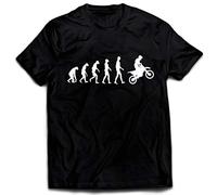 lepni.me T-Shirt pour Hommes Evolution du Motocross équipement de Moto Tout-Terrain Vêtements de Course (M Noir Blanc)