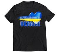 lepni.me T-Shirt pour Hommes Je me Tiens aux Côtés de l'Ukraine | Drapeau Ukrainien et Symbole du Cœur (XL Noir Multicolore)