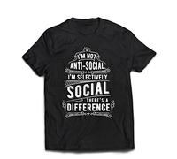 lepni.me T-Shirt pour Hommes Je ne suis Pas Antisocial Juste socialement sélectif, drôle Disant, Citations d'humour Sarcastique (XXL Noir Multicolore)