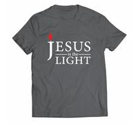 lepni.me T-Shirt pour Hommes Jésus-Christ est la lumière, l'amour de Dieu - Pâques - Résurrection - Nativité - Cadeaux Religieux chrétiens (S Graphite Multicolore)