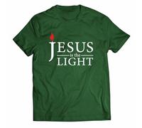 lepni.me T-Shirt pour Hommes Jésus-Christ est la lumière, l'amour de Dieu - Pâques - Résurrection - Nativité - Cadeaux Religieux chrétiens (S Bouteille Vert Multicolore)