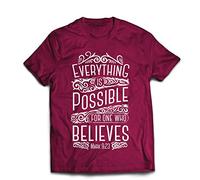 lepni.me T-Shirt pour Hommes Jésus: Tout est Possible pour celui Qui croit (S Bourgogne Multicolore)