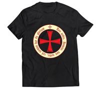 lepni.me T-Shirt pour Hommes Le Code des Templiers Ordre du Chevalier chrétien, Croix de croisé