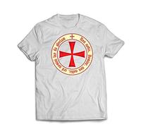 lepni.me T-Shirt pour Hommes Le Code des Templiers Ordre du Chevalier chrétien, Croix de croisé