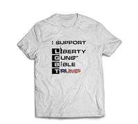 lepni.me T-Shirt pour Hommes Liberty Guns Bible Trump, drôle Je Soutiens Les LGBT, Parodie Les élections américaines (L Blanc Multicolore)