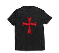 lepni.me T-Shirt pour Hommes Ordre du Temple de Salomon - Croix-Rouge des Templiers (XL Noir Multicolore)