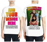 lepni.me T-Shirt pour Hommes Personnalisez Les Deux Faces Avant et Arrière en Imprimant Un Texte Personnalisé ou en Créant Votre Propre Image (4XL Blanc Multicolore)