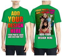lepni.me T-Shirt pour Hommes Personnalisez Les Deux Faces Avant et Arrière en Imprimant Un Texte Personnalisé ou en Créant Votre Propre Image (3XL Vert Multicolore)