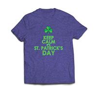 lepni.me T-Shirt pour Hommes Restez Calme C'est la Saint-Patrick, Proverbes et Citations Irlandais (XXL Bleu Chiné Multicolore)