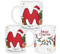 lepni.me Tasse de Noël Unique avec Initiale Lettre M Tasse Monogrammée Personnalisée avec Votre Nom et Votre Texte, Conception de l'alphabet, Tasse à café et à thé pour Hommes Femmes et Enfants 11 oz