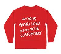 lepni.me Tee Shirt Enfants Manche Longue Personnalisable Cadeaux Ajouter Un Logo d'entreprise Design Personnel ou Une Photo pour Cadeau (5-6 Ans Rouge Multicolore)