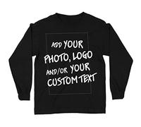 lepni.me Tee Shirt Enfants Manche Longue Personnalisable Cadeaux Ajouter Un Logo d'entreprise Design Personnel ou Une Photo pour Cadeau (12-13 Ans Noir Multicolore)