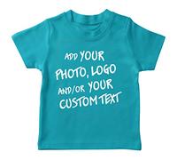 lepni.me Tee Shirt Enfants Personnalisable Cadeaux Ajouter Un Logo d'entreprise Design Personnel ou Une Photo pour Cadeau (14-15 Ans Bleu Clair Multicolore)