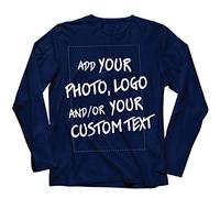 lepni.me Tee Shirt Homme Manche Longue Personnalisable Cadeaux Ajouter Un Logo d'entreprise Design Personnel ou Une Photo pour Cadeau (XXL Bleu Multicolore)