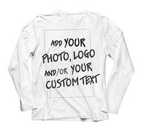 lepni.me Tee Shirt Homme Manche Longue Personnalisable Cadeaux Ajouter Un Logo d'entreprise Design Personnel ou Une Photo pour Cadeau (XL Blanc Multicolore)