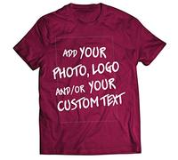 lepni.me Tee Shirt Homme Personnalisable Cadeaux Ajouter Un Logo d'entreprise Design Personnel ou Une Photo pour Cadeau (L Bourgogne Multicolore)