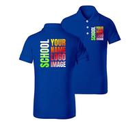 lepni.me Uniforme Scolaire avec Nom pour Enfants | Impression d'un Logo ou Image Personnalisée | Polo Premium Personnalisé pour Garçon ou Fille (11-12 Years Royal-Blue Multicolore)