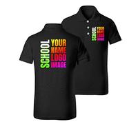 lepni.me Uniforme Scolaire avec Nom pour Enfants | Impression d'un Logo ou Image Personnalisée | Polo Premium Personnalisé pour Garçon ou Fille (11-12 Years Noir Multicolore)