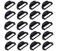 LepoHome Lot de 20 supports de cartes noirs de 82 x 40 mm pour tiroir d'étiquette, cadre de carte, poignée d'armoire, porte-nom pour meubles de bureau, armoire, tiroir, boîte
