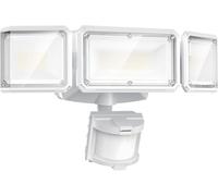 LEPOWER Projecteur LED à batterie d'extérieur, 1500 LM avec détecteur de mouvement, éclairage de sécurité, 5000 K, étanche IP65, projecteur sans fil alimenté par batterie pour garage, cour, véranda