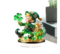 Leprechaun Décoration de table 2D Plat Leprechaun Sign, Acrylique Leprechaun Collectible, St Patrick's Day Home Decoration Figurine décorative Leprechaun Boy, Panneau décoratif Leprechaun