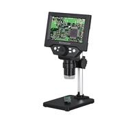 LEPREM Microscope de Laboratoire composé binoculaire LED Scope Numérique for Souder 5.5 Pouces Grand Écran LCD À Base 8LED Lumière 1-1000X Loupe D'amplification Continue avec Un Design Ergonomique