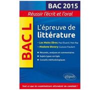 L'épreuve De Littérature Bac L - Edition 2015