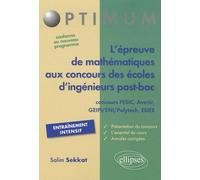 L'épreuve De Mathématiques Aux Concours Des Écoles D'ingénieurs Post-Bac
