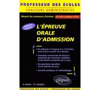 L'épreuve orale d'admission au concours de professeur des écoles