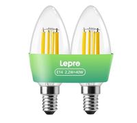 Lepro Ampoules LED E14 - Classe Énergétique A - Blanc Chaud 2700K 470LM - 2.2W Équivalent 40W - Forme Bougie C35 - Angle de Faisceau 300° - AC 220-240V - Non Dimmable - Lot de 2