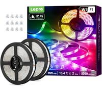 Lepro Bande LED RGB intelligente étanche 10 m, bandes LED d'extérieur WIFI avec télécommande et contrôleur, compatible avec Alexa et Google Home, lumières LED colorées pour cuisine, salle de bain