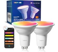 Lepro BG1 IA Ampoule Connectée GU10, Compatible avec Alexa et Google Assistant, Assistant concepteur d'éclairage IA, GU10 WiFi et Bluetooth, Multicouleurs RGBCCT, Contrôle Vocal, Music Sync, 2PCS