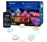 Lepro E1 IA Lumières Permanentes Extérieur 15 M, 30 RGBIC LEDs Lumières d'Avant-toit Intelligente, IP67 Étanche, Modes de Scène DIY, Fonctionne avec Alexa, Google Assistant, Contrôle APP