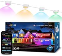 Lepro E1 IA Lumières Permanentes Extérieur 30 M, 60 RGBIC LEDs Lumières d'Avant-toit Intelligente, IP67 Étanche, Modes de Scène DIY, Fonctionne avec Alexa, Google Assistant, Contrôle APP