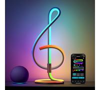 Lepro IA TB2 Lampe de Bureau LED, Concepteur d'Éclairage IA Personnalisé, Music Sync, Lampe de Chevet Connectée MagicCouleur avec App, Alexa, Google Assistant, Contrôle Vocal, 16 Millions de Couleurs