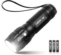 Lepro L8000 Powerful Zoomable Flashlight Zoomable Flashlight Ipx4 Waterproof 3 Aaa Batteries Included Aluminum Military Led For Camping,Hiking,Emergencies