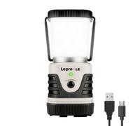 Lepro Lampe Camping LED Rechargeable 1000Lm, 4 Modes Dimmable, IPX4 Etanche | Éclairage 360°, Recharge USB & Batterie de 4400mAh, 3100K-6000K, pour Camping, Bricolage, Secours, Garage, Cave, Lot de 1