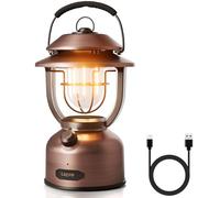 Lepro Lampe Camping LED Rechargeable Vintage, 15000mAh Power Bank, 160H Autonomie Eclairage, Puissante 1000 Lumen, Lanterne Rechargeable pour Camping, Bricolage, Secours, Garage etc.