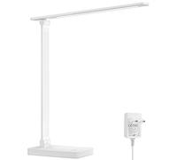 Lepro Lampe de Bureau LED 9.2W Lampe Puissante 72LEDs 800LM avec 5 Modes de Couleur et 5 Niveaux de Luminosité, Anti-Éblouissement, Pied Réglable Contrôle Tactile Lecture Pour Lecture Travail - Blanc