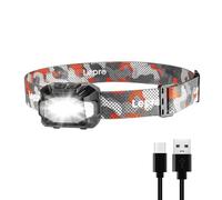 Lepro Lampe Frontale Rechargeable, 2000LUX Lampe Frontale LED Ultra Puissante USB C avec Voyant Rouge, 10 Modes d'éclairage, Double Alimentation Rechargeable ou à Piles pour Course, Camping, Cyclisme