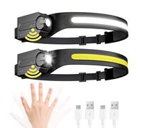 Lepro Lampe Frontale Rechargeable LED, Ultra Puissante Torche Frontale avec 5 Modes d’Éclairage Détecteur de Mouvement, 230°COB Faisceau Large & Réglable Spotlight pour Camping, Pêche